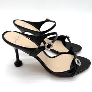 Alexandre Birman Anastasia 85 Black Chic $725 Glam Sparkle Crystal Mules 38 US 8